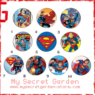 Superman - Pinback Button Badge Set ( or Hair Ties / 4.4 cm Badge / Magnet / Keychain Set )
